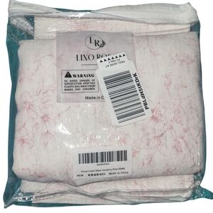 Lino Rosa Sheer Linen Panels Pink/White